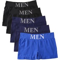 5PCS Thin High Elastic Men's Boxers Comfortable Plain Color Boxer Briefs Breathable Solid Underpants for Men