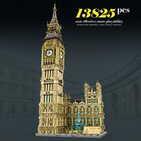 55012 European Style Building Blocks Street Scene Puzzle Ancient Building Model Assembled Toy Desktop Ornament Adult Gift