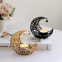 Crystal Pillar Candle Holders 3D Moon Candle Holder, Romantic Light Desktop Candle Holder,Home Decor Ornament, Exquisite Gift