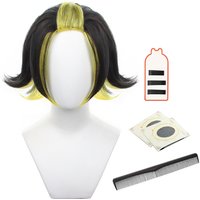 HOLOUN Anime Bachira Cosplay Wig Football Player Rose Net Synthetic Fiber Adjustable Size Heat Resistant Halloween