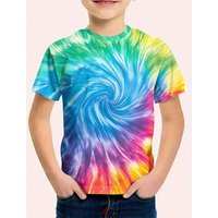 T-Shirts for Boys Tie Dye Graphic T Shirts Short Sleeve Tee Children's T-Shirt Elementary Girl Clothes Casual Tops Girl T-Shirts