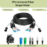 2/4/6/8/12 Core TPU Armored Fiber Optic Cable Single Mode LC/SC/FC/ST Indoor/Outdoor Patch Cord with Splitters & Protective Caps