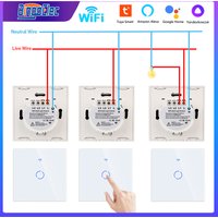 Bingoelec WiFi Smart Multi-control Switch EU 1 2 3 Gang Glass Wall Touch Switches RF433 Remote Control Tuya Alexa Google Home