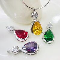 Buyee-Collier en argent regardé 925 avec pendentif en pierre JOLight pour femme, bijoux fins glamour à la mode, document en cristal