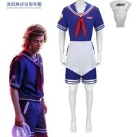 Steve Harrington Cosplay Costume Scoops Ahoy Robin Costume Sailor Girl Skirt Uniform Suit Outfit Halloween Costume for Woman Men