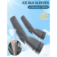 AliExpress NONE 2PCS Ice Silk Sunscreen Sleeves Men's Cycling Sports Elastic Arm Guards Quick-drying Sweat-absorbent Cooling Sleeves Cover