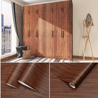 Vinyl Waterproof Wood Grain Wallpapers Self-adhesive Stickers For Kitchen Ambry Furniture Wardrobe Table Wall Papers Home Decor
