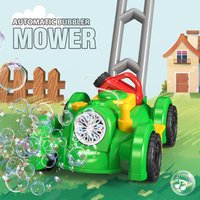 12 Holes Lawn Mower Automatic Bubble Machine Cart Lights Hand Trolley Soap Bubble Blowing Outdoor Kids Toys Walker Game Gifts
