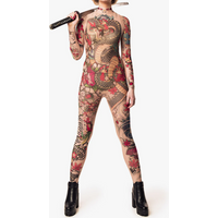 Halloween Tattoo 3D Print Bodysuit Elastic Zentai Performance Costume Cosplay Men's Suit Instant Delivery Comic Book Role
