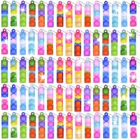20PCS Mini Pop Keychain Bubbles Party Favors Fidget Toys Stress Relief Sensory Toys for Autistic Children Classroom Prizes Gifts