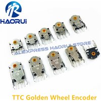 TTC 7mm-8-9mm-10-11-12-13-14-15-16mm New Rotary Mouse Scroll Gold Wheel Encoder With 1.74mm Hole Mark,20-40g Force For PC Mouse