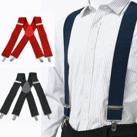 1Pc 5cm Wide Adult Men's Suspender X-Type 4 Clips Adjust Strap Elastic Braces Men Harness Man Suspenders Accessories for Pants