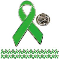 5/10/50/100 Pcs Lime Green Ribbon Pin Flat Mental Health Pins Bulk Awareness Products Jewelry for Men Women