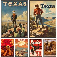 Western cowboy retro fashion Poster Versatile HD Waterproof Wall Art Self-Adhesive Decor for Any Space Ideal Gift