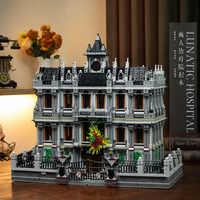 7527 Teile MOC 613002 Psychiatrie-Baukasten Set Psychiatrie-Krankenhaus Gotisches Geisterkrankenhaus Modulares Architekturmodell Bausteine DIY Montage-Spielzeug für Erwachsene Ideales Weihnachts- und