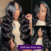 13x6 Body Wave Human Hair Front Wigs 40 Inch Transparent Pre Plucked Frontal Wigs 250 Densit Brazilian Human Hair Wig For Women