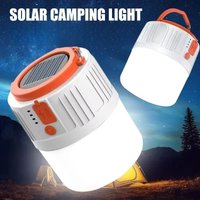 Solar LED Camping Light USB Rechargeable , 6 Lighting Modes Outdoor Emergency Flashlight for Camping, BBQ, Fishing