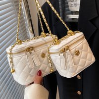 Texture Diamond Grid Shoulder Bag Women'S Bag New Chain Crossbody Bag Small Fragrant Style Fashionable Texture Retro Handbag