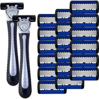 Men's shaver manual shaver blade with 6-layer stainless steel replacement head, high-quality facial shaving