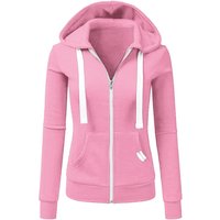 Autumn/Winter New Women's Personalized Fashion Sports Hoodie Long Sleeve Drawstring Pocket Zipper Coat Woolen Sweater Top