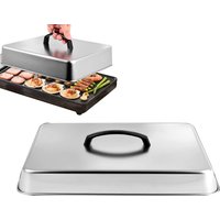 Stainless Steel Frying Pan Covers Barbecue Burgers Sandwiches Steak Pot Lids Rectangular Grill Basting Cover Cheese Melting Dome
