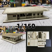 Assembly Architectural model sand table building bus stop bungalow railway station ticket office diorama Scale model kit 1/150