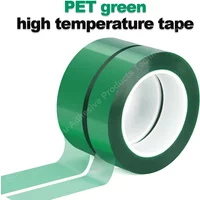 1pcs 33M/Roll Width 5mm-100mm Green Polyester Tape PET High Temp Temperature Single Sided Masking Tape Powder Coating
