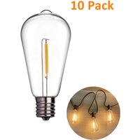 10X E12 Base LED String Light Bulbs Warm White Bulbs ST38 LED Edison Replacement Light Bulbs String Lights for Indoor Outdoor