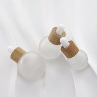 1PC 20ml/30ml/50ml Mini Dropper Bottles Glass Empty Essential Oil Aromatherapy Diffuser Bottles Natural Bamboo Wood Cap Bottles