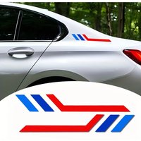 AliExpress NONE 2PCS/SET Red Blue Racing Stripe Sticker Set Waterproof Vinyl Decals For Car Side Window Decor