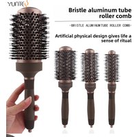 YUNTES Ceramic Round Barrel Hair Curling Brush Anti Static Round Rolling Brush Pro Barber Hair Rolling Brush Salon Styling Tools