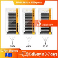 NAGARAKU EU Lokale Lieferung 5 Packungen W-Form Bloom 3D 4D 5D Vorgefertigte Fächerwimpern Natürliche Weiche Leichte Volle Dichte Wimpernverlängerungen