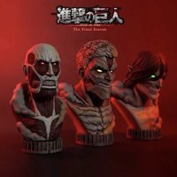 Boxless Authentic Anime Attack on Titan Half-body Statue Model Figurine Version : Colossal Titan DIY EasyCard