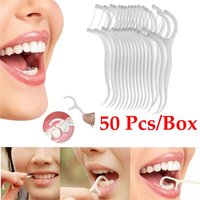 50/100PCS Portable Disposable Dental Floss Toothpicks Teeth Cleaning Brush Interdental Oral Hygiene Care Tools