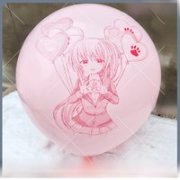 Cute Little Busters Anime Printed Balloons Red Ink Large Ball Balloons Cartoon Theme Indoor Use Stand Color Latex Balloons