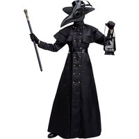 Halloween Plague Doctor Cosplay Hooded Robe Medieval Steampunk Priest Horror Wizard Cloak Cape With Long Nose Beak Leather Masks