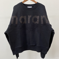 Nouveau pull à col rond et manches raglan 2026 avec imprimé de lettres pailletées, haut tendance et polyvalent pour femmes, classique en pur coton.