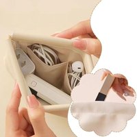 1PCS Mini Cosmetics Bag Shrapnel Storage Auto Closure Wired Earphone Pouch PU Coin Purse Portable Lipstick Makeup Organizer