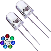 50PCS F5 5MM RGB 7 Color Fast /Slow Flashing LED Emitting Diode 2 Pins Multicolor Clear Round LED Lights Kit