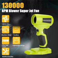 130000 RPM Brushless Motor Cordless Leaf Blower for Ryobi 18v Battery Jet Blower Violent Wireless Fan for Leaves Snow Lawn Care