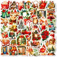 50 pieces of Christmas vinyl stickers - perfect for laptops, water bottles, helmets, etc