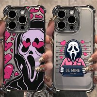 Ghost faces and terrifying screams Plating Phone Case For Samsung S26 S25 S24 S23 S22 S21 S20 FE Note20 Edge Plus Ultra 4G 5G
