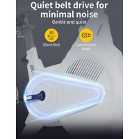 AliExpress Oyajia White Stationary Exercise Bike Shock-Absorbing Design PP Pedals + Phone Holder + Standard Seat Heart Rate Monitoring Multi-Funct