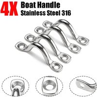 4Pcs 5mm 316 Stainless Steel Eye Strap Saddle Clip Heavy Duty Marine Boat Deck Canopy Tie Down Fender Hook Hardware
