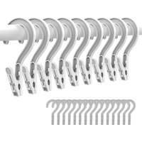 12PCS Hook Design Clothes Clips for Laundry Travel Multi Functional Portable Clothes Pegs Home Organization Bathroom Accessories