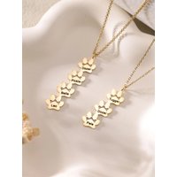 Mini Dog Paw Bracelet Engraved Name Necklace Personalized Paw Print Necklace for Women Pet Memorial Jewelry Gift
