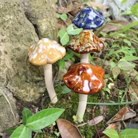 4 ceramic crafts, fleshy flower pot decoration, exposed mushroom garden decoration