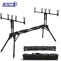 JSFUN Adjustable 5-Rod Fishing Rod Stand – 90-140cm Extendable Tripod Foldable with 70cm Rod Holders for Shore Fishing