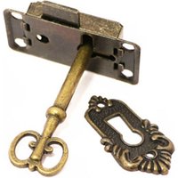 1Pc Antique Door Lock Wardrobe Cabinet Door Lock Set Key Drawer Jewelry Box Locks Furniture Hardware Household DIY Decoration