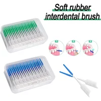 20PCS Silicone Toothpicks Portable Threaded Interdental Brushes For Cleaning Between Teeth And Oral Hygiene Tools